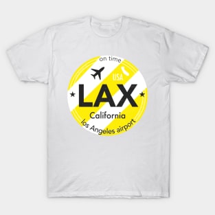 LAX round sticker yellow T-Shirt